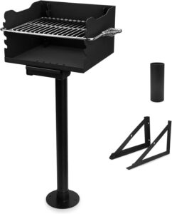 Park Grill with Stainless Steel Cooking Grate – Heavy Duty Park Style Charcoal Grill - Outdoor Park Grills